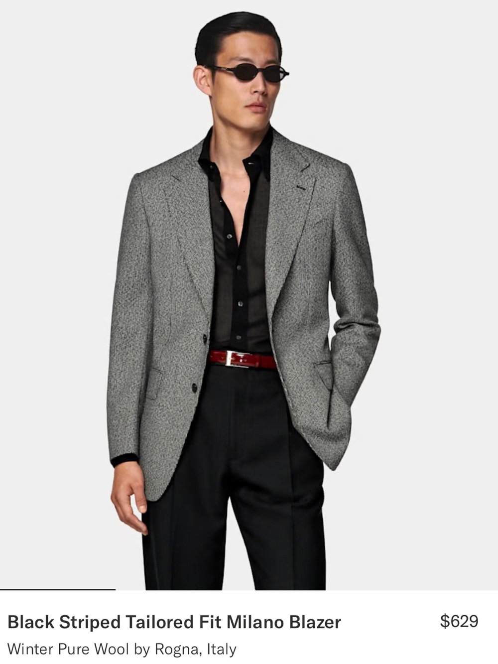 Suitsupply black and grey textured Milano jacket 38S